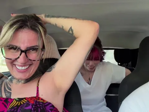 Casal Dna & Sexy Saturn get picked up at the bus halt & fucked hard in the balance they cum
